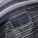 PRADA Shoulder Bag Canvas Leather Brown Silver Auth bs28705-19