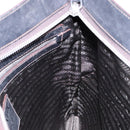 PRADA Shoulder Bag Canvas Leather Brown Silver Auth bs28705-20