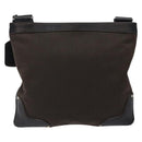 PRADA Shoulder Bag Canvas Leather Brown Silver Auth bs28705-2