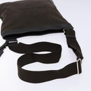 PRADA Shoulder Bag Canvas Leather Brown Silver Auth bs28705-7