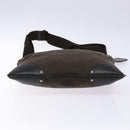 PRADA Shoulder Bag Canvas Leather Brown Silver Auth bs28705-5