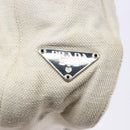 PRADA Shoulder Bag Canvas Leather Silver White Auth bs28706-18