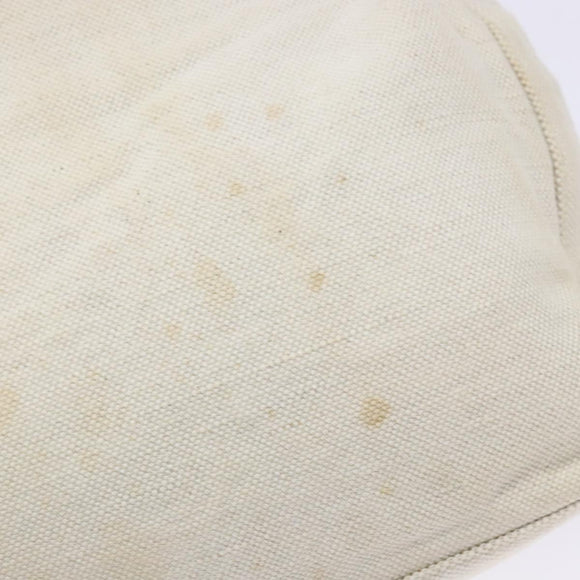 PRADA Shoulder Bag Canvas Leather Silver White Auth bs28706