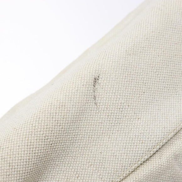 PRADA Shoulder Bag Canvas Leather Silver White Auth bs28706