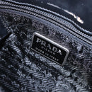PRADA Shoulder Bag Canvas Leather Silver White Auth bs28706-20