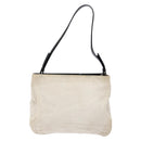 PRADA Shoulder Bag Canvas Leather Silver White Auth bs28706-13