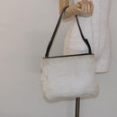 PRADA Shoulder Bag Canvas Leather Silver White Auth bs28706-26