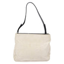 PRADA Shoulder Bag Canvas Leather Silver White Auth bs28706-2