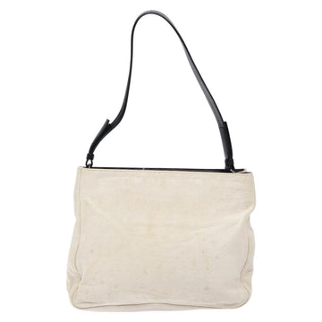 PRADA Shoulder Bag Canvas Leather Silver White Auth bs28706 - 0