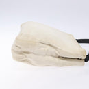 PRADA Shoulder Bag Canvas Leather Silver White Auth bs28706-3