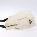 PRADA Shoulder Bag Canvas Leather Silver White Auth bs28706-4