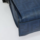 FENDI Zucca Canvas Shoulder Bag PVC Blue Silver Auth bs28711-9