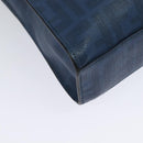 FENDI Zucca Canvas Shoulder Bag PVC Blue Silver Auth bs28711-15