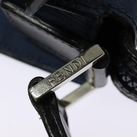 FENDI Zucca Canvas Shoulder Bag PVC Blue Silver Auth bs28711