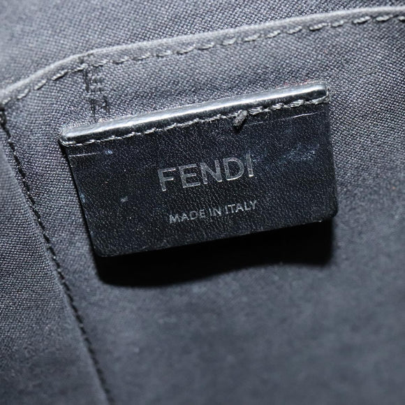 FENDI Zucca Canvas Shoulder Bag PVC Blue Silver Auth bs28711