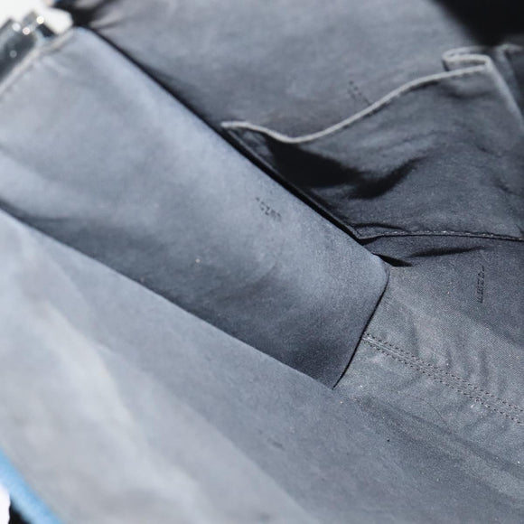 FENDI Zucca Canvas Shoulder Bag PVC Blue Silver Auth bs28711