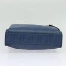 FENDI Zucca Canvas Shoulder Bag PVC Blue Silver Auth bs28711-5