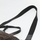 FENDI Zucchino Canvas Boston Bag 2way Brown Black Auth bs28712-10