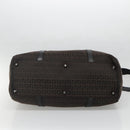 FENDI Zucchino Canvas Boston Bag 2way Brown Black Auth bs28712-11