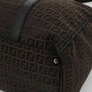 FENDI Zucchino Canvas Boston Bag 2way Brown Black Auth bs28712-12