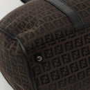 FENDI Zucchino Canvas Boston Bag 2way Brown Black Auth bs28712-15