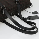 FENDI Zucchino Canvas Boston Bag 2way Brown Black Auth bs28712-7