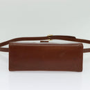 Salvatore Ferragamo Vala Hand Bag Leather 2way Brown Gold Auth bs28714-11