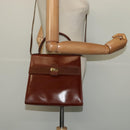 Salvatore Ferragamo Vala Hand Bag Leather 2way Brown Gold Auth bs28714-23