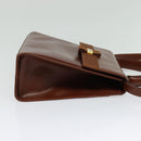 Salvatore Ferragamo Vala Hand Bag Leather 2way Brown Gold Auth bs28714-5