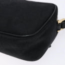 Salvatore Ferragamo Gancini Shoulder Bag Canvas Leather Black Gold Auth bs28715-12