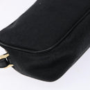 Salvatore Ferragamo Gancini Shoulder Bag Canvas Leather Black Gold Auth bs28715-13