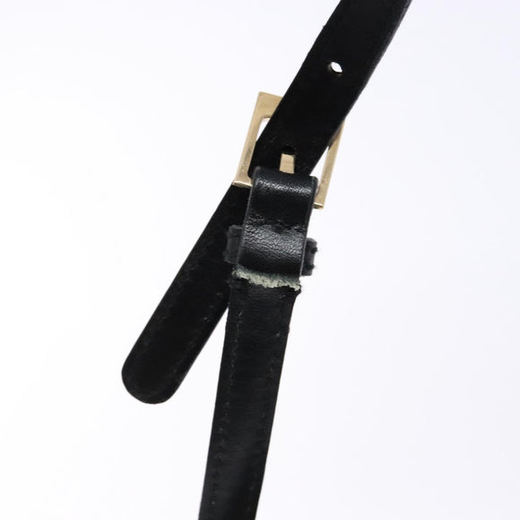 Salvatore Ferragamo Gancini Shoulder Bag Canvas Leather Black Gold Auth bs28715