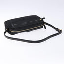 Salvatore Ferragamo Gancini Shoulder Bag Canvas Leather Black Gold Auth bs28715-7