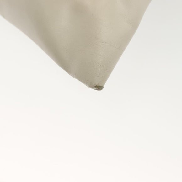 Salvatore Ferragamo Shoulder Bag Leather White Silver Auth bs28717