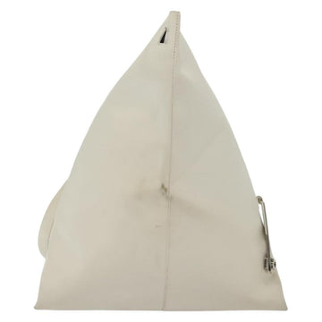 Salvatore Ferragamo Shoulder Bag Leather White Silver Auth bs28717 - 0