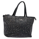 Salvatore Ferragamo Gancini Tote Bag Leather Black Silver Auth bs28720-1