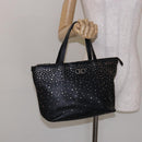 Salvatore Ferragamo Gancini Tote Bag Leather Black Silver Auth bs28720-24