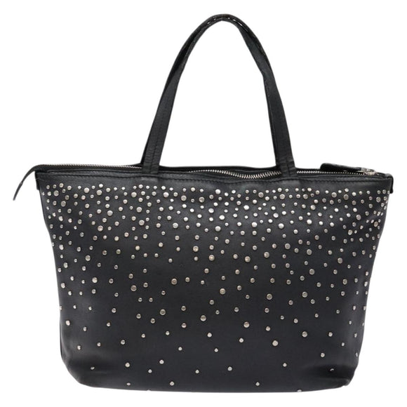 Salvatore Ferragamo Gancini Tote Bag Leather Black Silver Auth bs28720