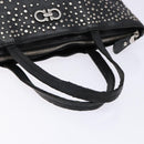 Salvatore Ferragamo Gancini Tote Bag Leather Black Silver Auth bs28720-7