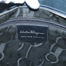Salvatore Ferragamo Vala Vala Tote Bag Canvas Blue Silver Auth bs28721-12