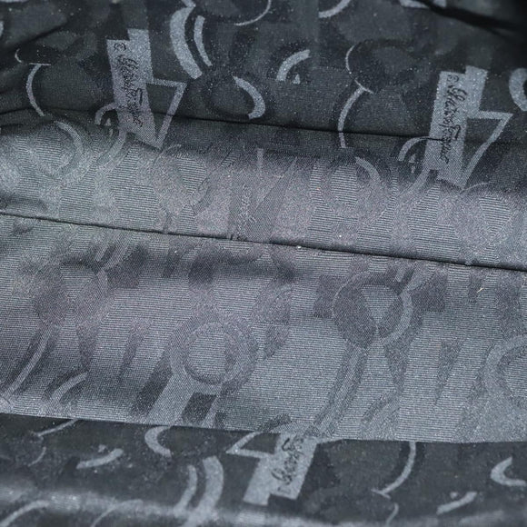 Salvatore Ferragamo Vala Vala Tote Bag Canvas Blue Silver Auth bs28721