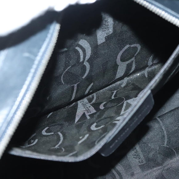 Salvatore Ferragamo Vala Vala Tote Bag Canvas Blue Silver Auth bs28721