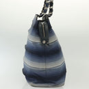 Salvatore Ferragamo Vala Vala Tote Bag Canvas Blue Silver Auth bs28721-4