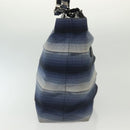 Salvatore Ferragamo Vala Vala Tote Bag Canvas Blue Silver Auth bs28721-5