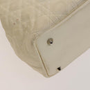 Christian Dior Canage Tote Bag Coated Canvas Leather Ivory Silver Auth bs28723-13