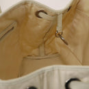 Christian Dior Canage Tote Bag Coated Canvas Leather Ivory Silver Auth bs28723-17