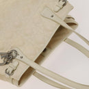 Christian Dior Canage Tote Bag Coated Canvas Leather Ivory Silver Auth bs28723-6