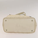 Christian Dior Canage Tote Bag Coated Canvas Leather Ivory Silver Auth bs28723-9