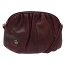 Christian Dior Shoulder Bag Leather Red Gold Auth bs28724-1