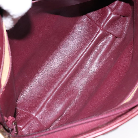 Christian Dior Shoulder Bag Leather Red Gold Auth bs28724